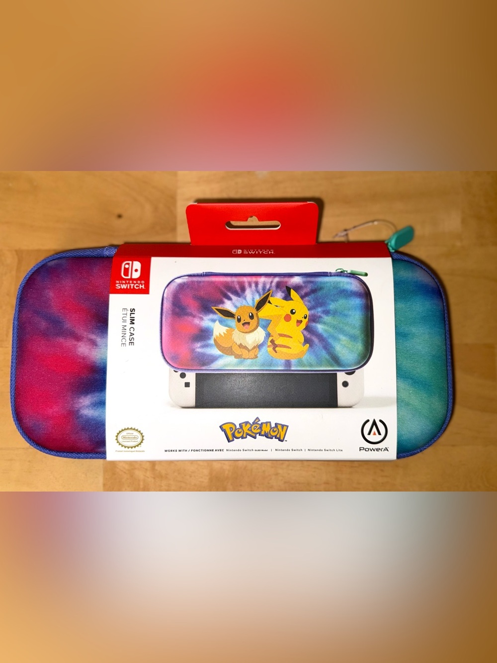 Nintendo Switch Slim Carry Case - Pokémon Tie-Dye Pikachu & Eevee - Multicolor